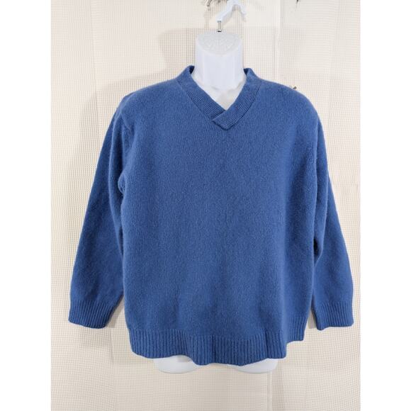 THE GAP! ANGORA & LAMBSWOOL BLEND, THICK, PLUSH SKY BLUE V-NECK SWEATER! SZ XL - Picture 2 of 9